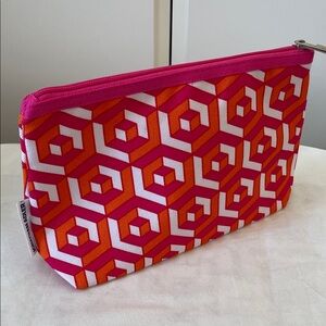Jonathan Adler Pink and Orange Hexagon Pouch for Clinique